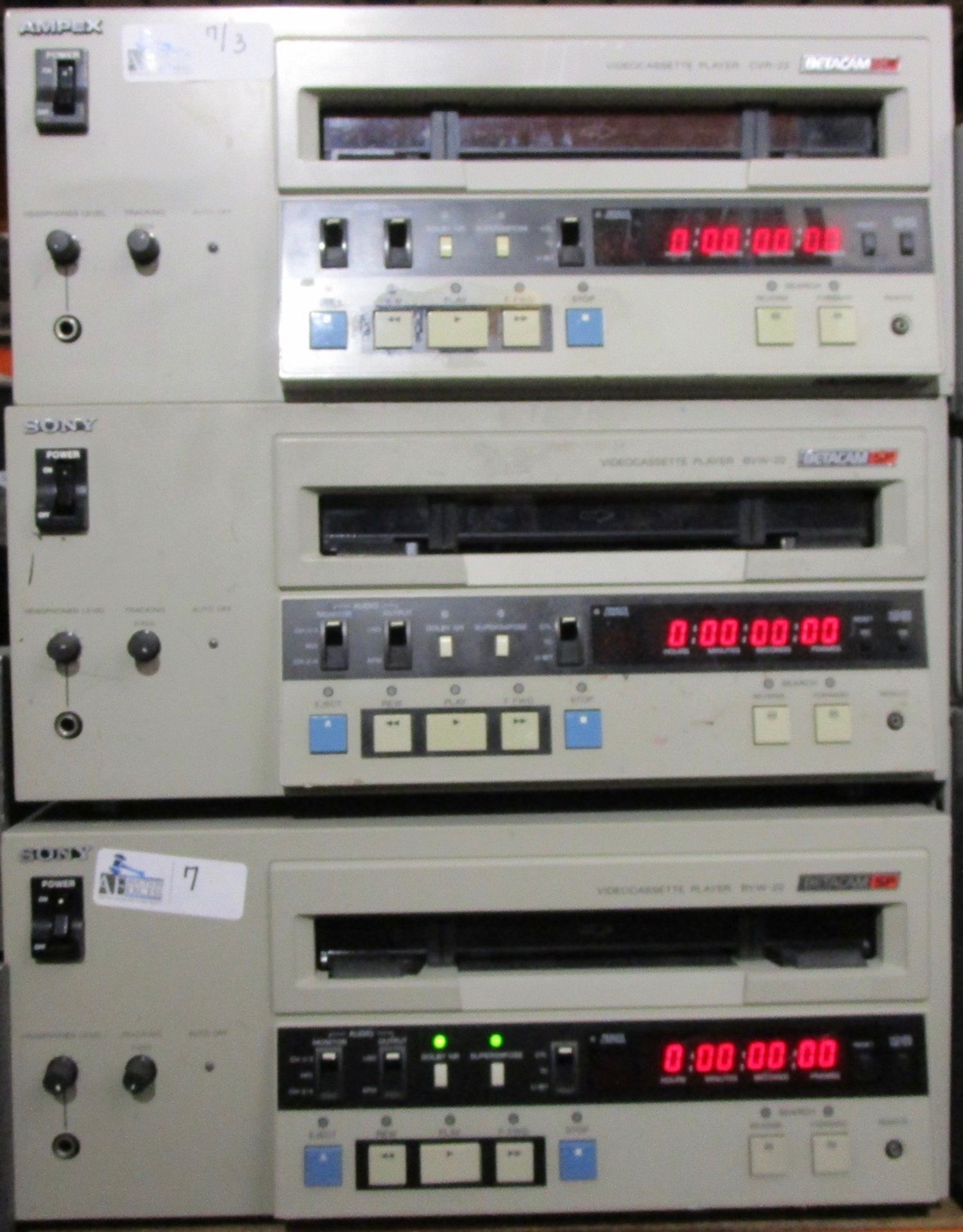 LOT OF 3 SONY/AMPEX