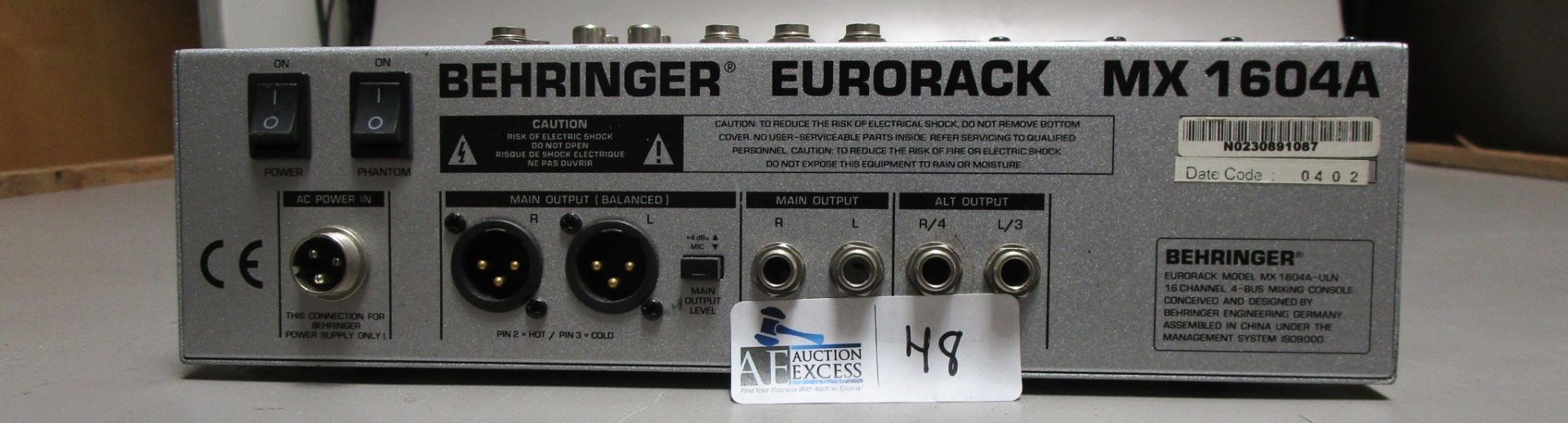 BEHRINGER EURORACK MX1604A - Image 2 of 2