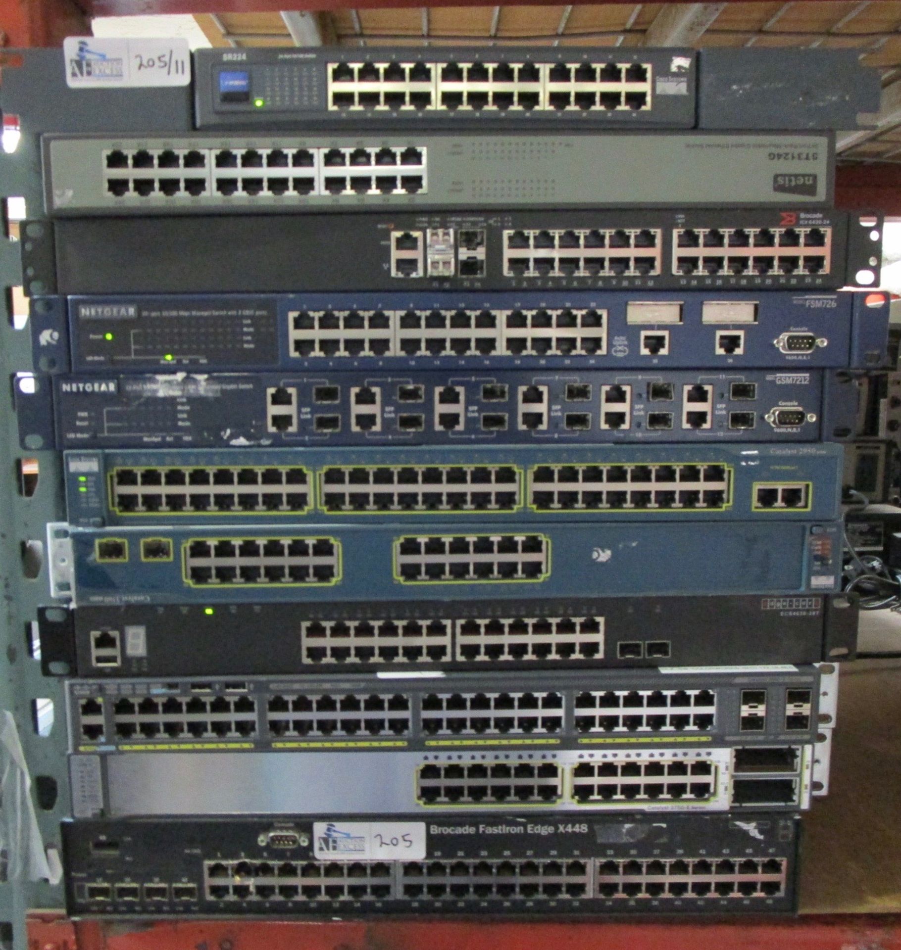 LOT OF 11 ETHERNET SWITCHES