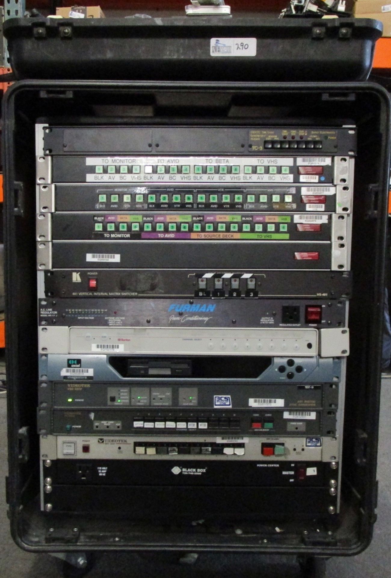 PLASTIC ROLLING EQ RACK WITH CONTENTS INCLUDED