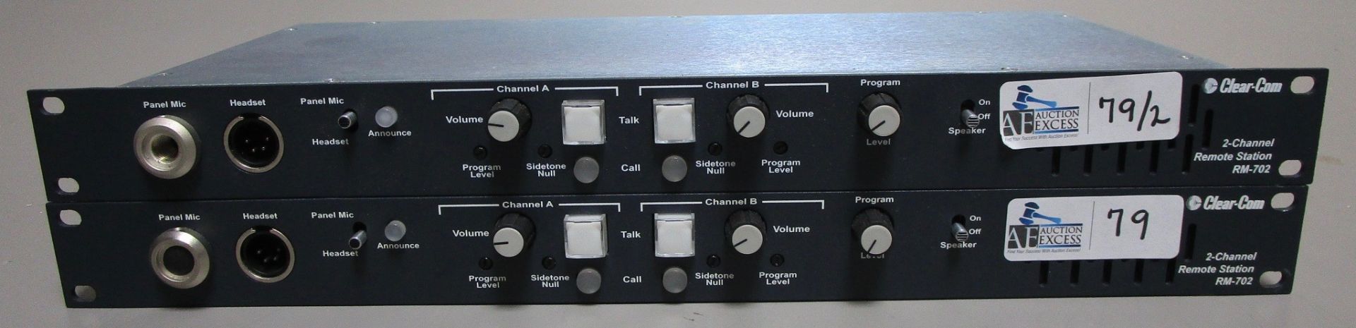LOT OF 2 CLEAR COMM ELECTRONICS RM-702 2 CHANNEL REMOTE INTERCOM STATIONS