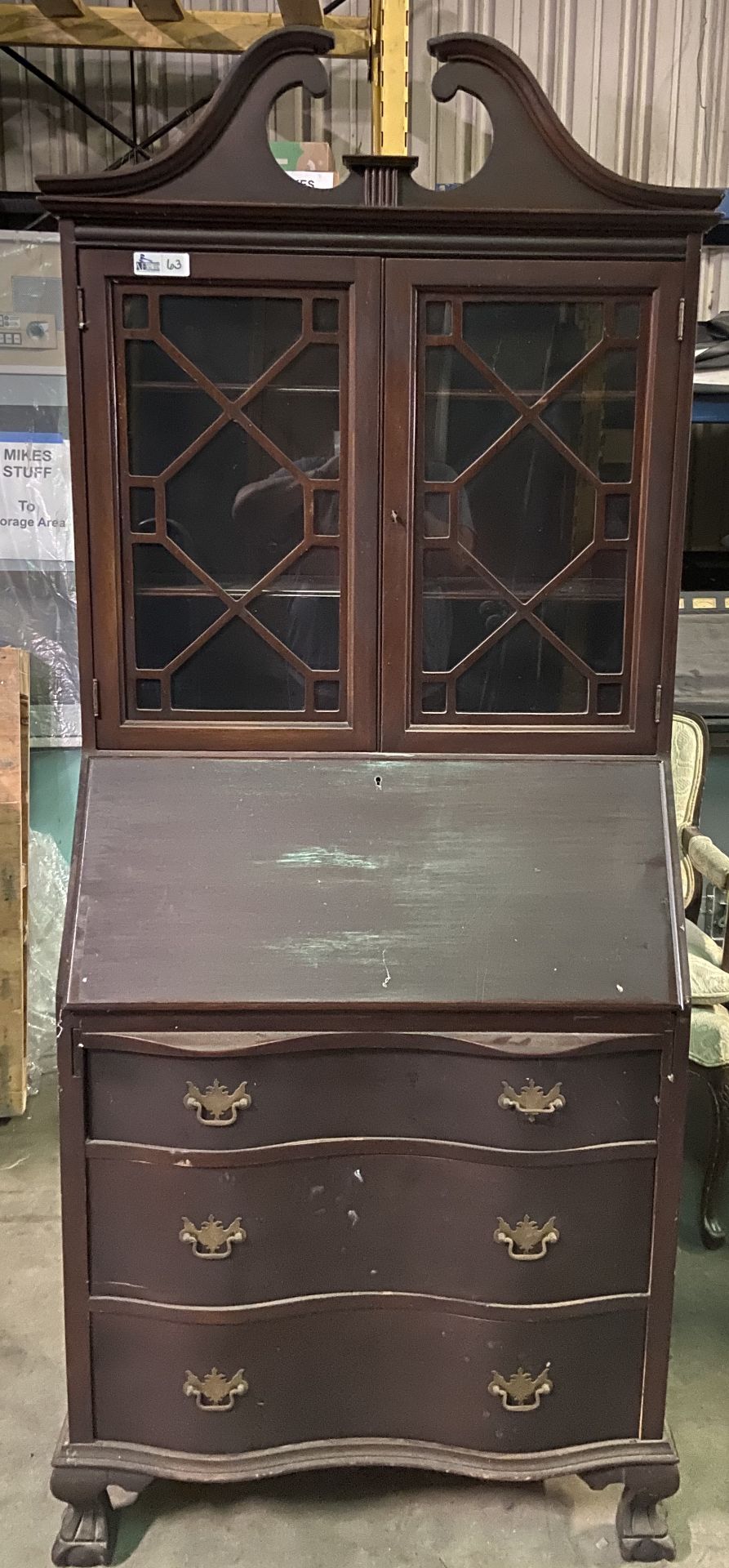 VINTAGE MAHOGANY DESK CABINET - Image 4 of 4