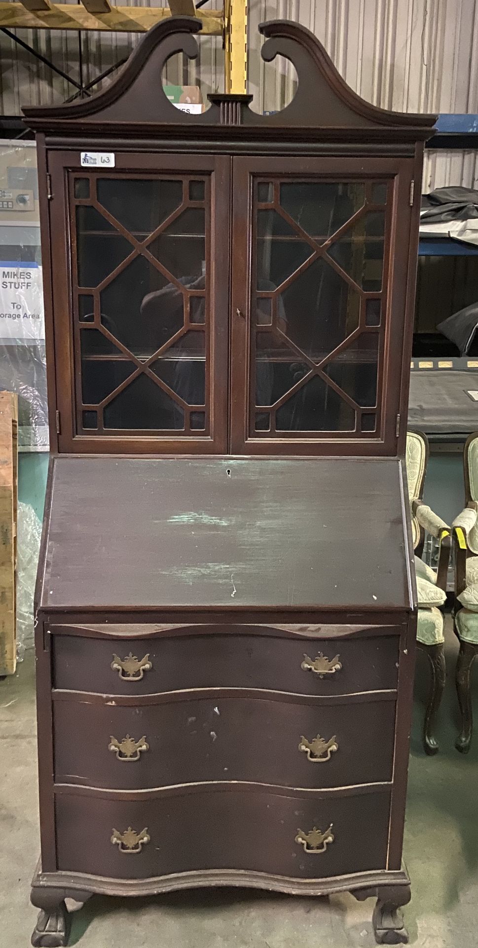 VINTAGE MAHOGANY DESK CABINET - Image 3 of 4