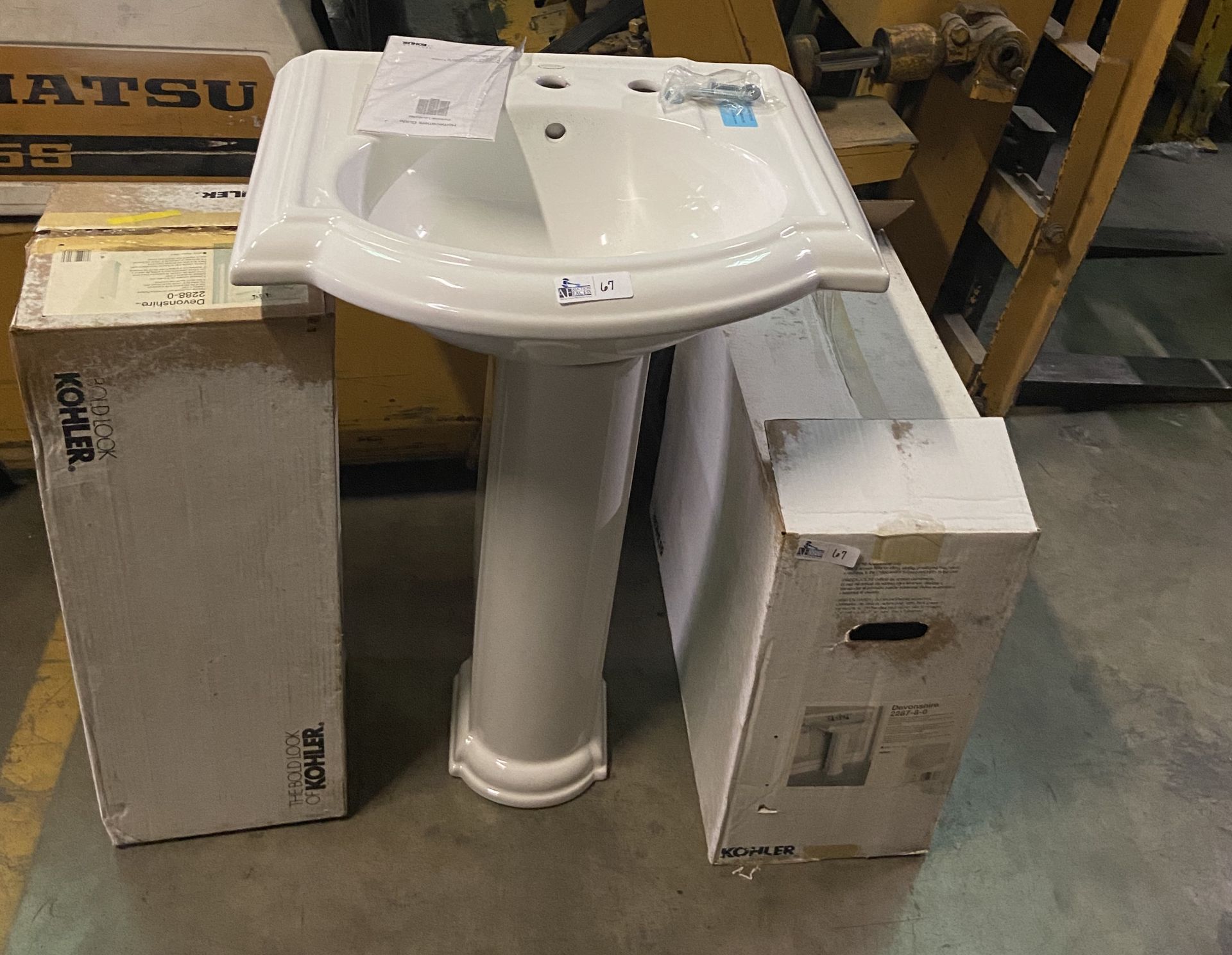 KOHLER "DEVONSHIRE" 2287-8-0 PEDESTAL SINK IN ORIGINAL BOX - Image 2 of 5