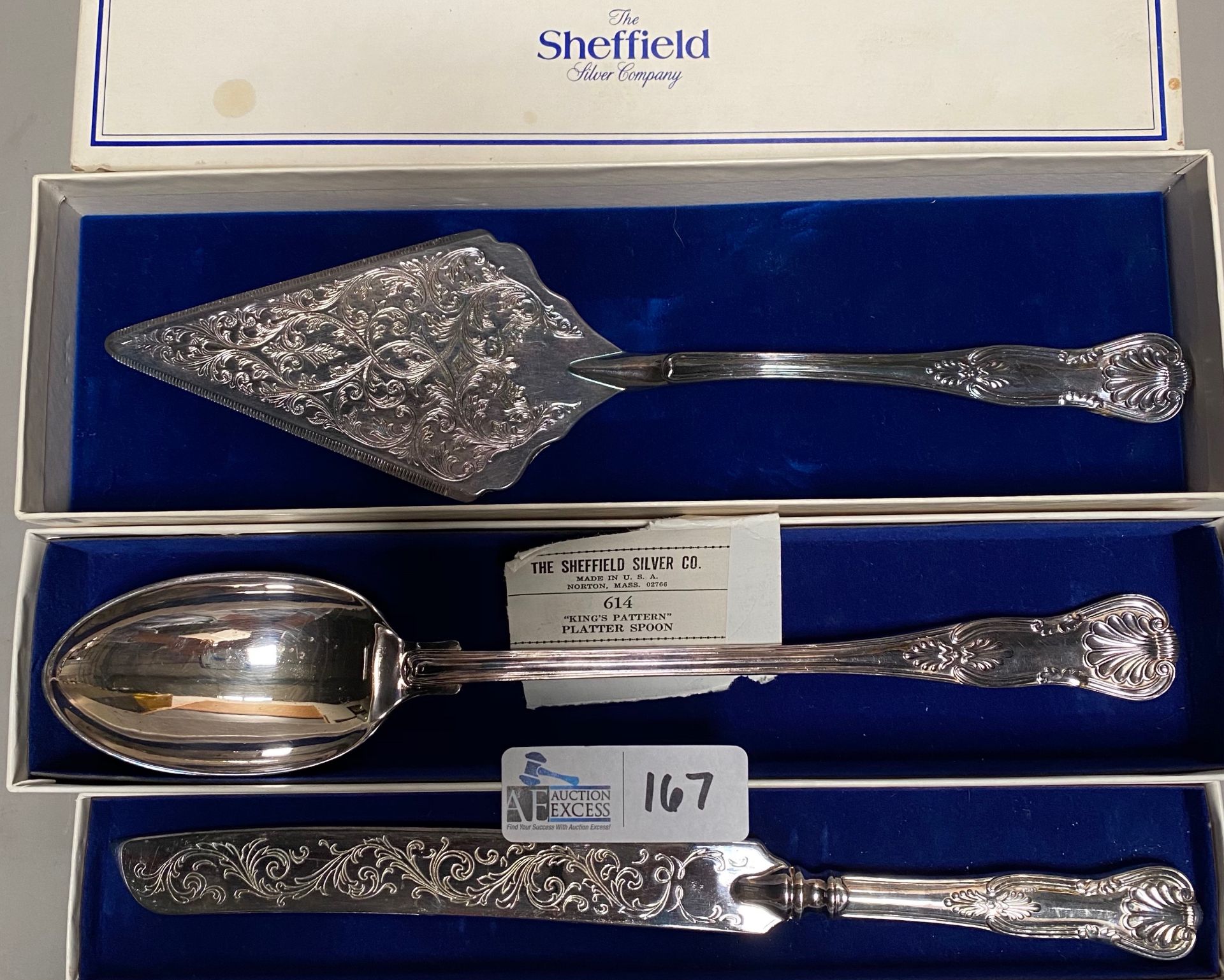 3 SHEFFIELD SILVERPLATE SERVING PIECES