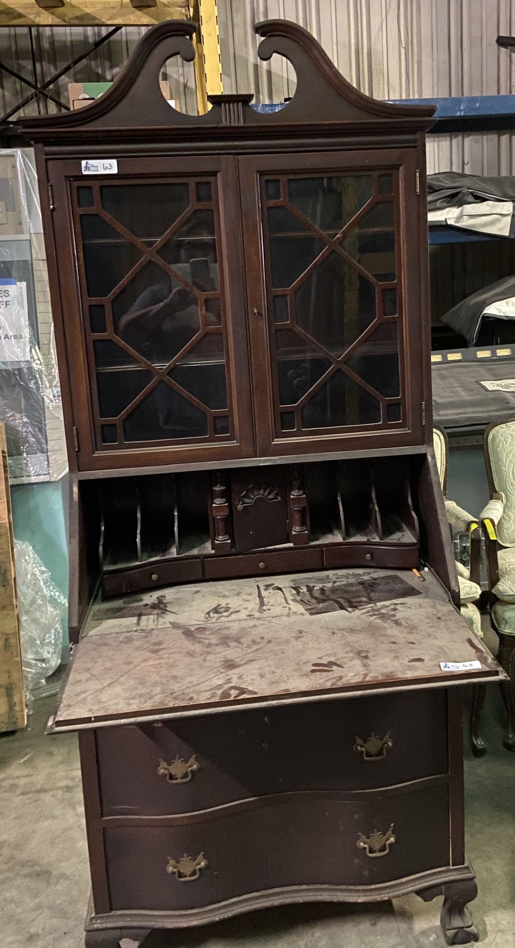 VINTAGE MAHOGANY DESK CABINET - Image 2 of 4