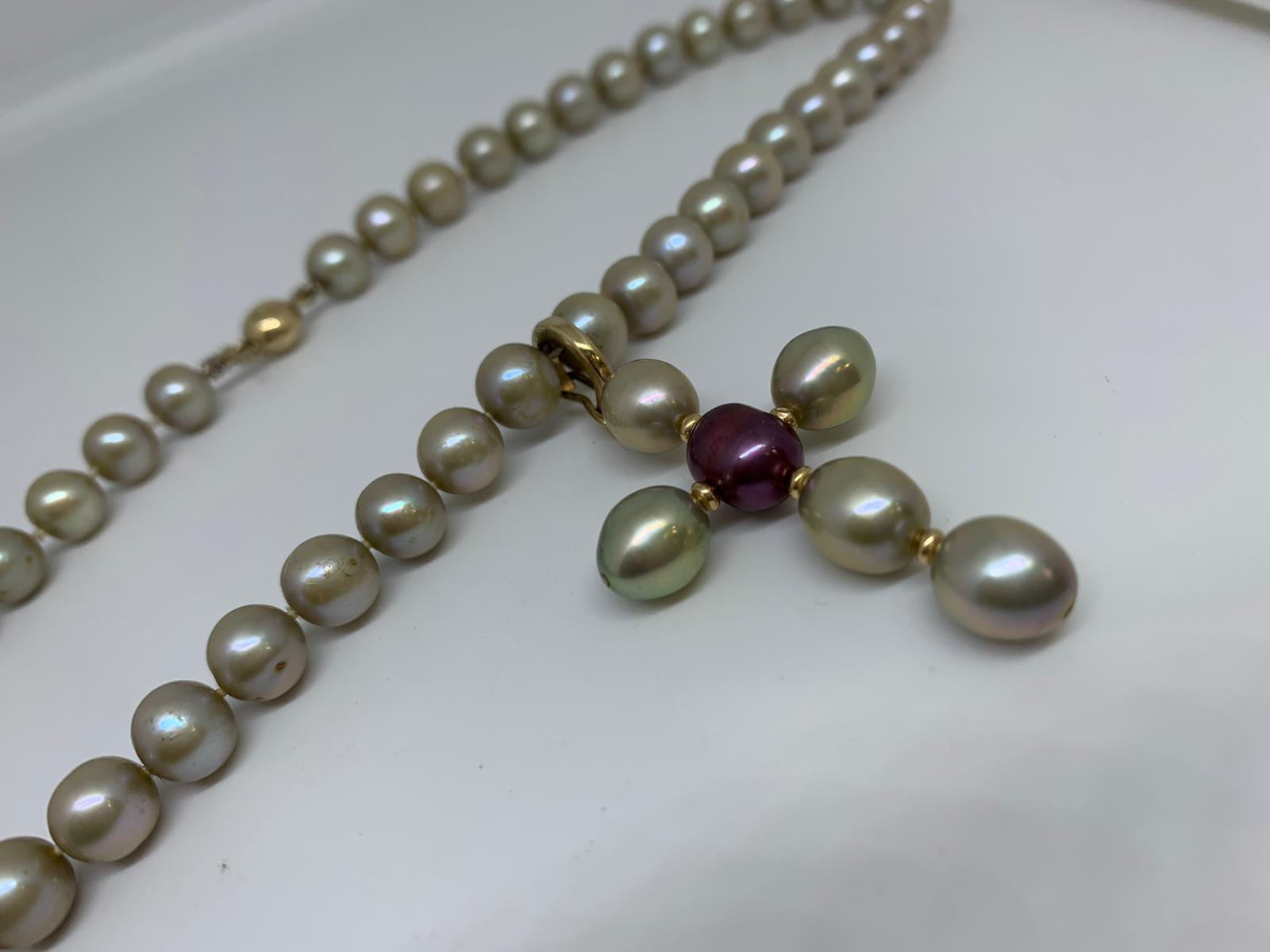 Freshwater pearl pendant necklace - Image 2 of 2