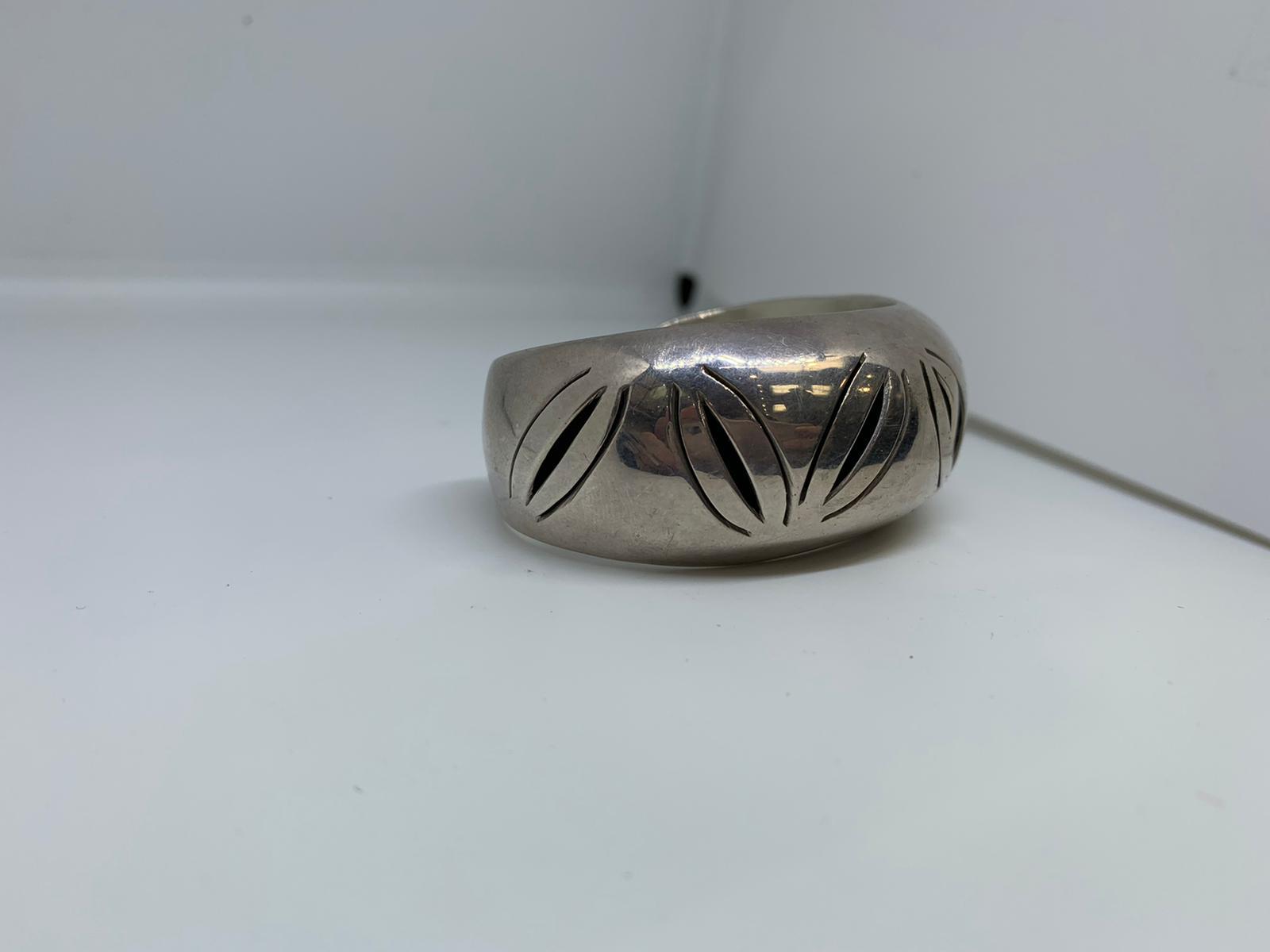 Silver cuff bangle - Image 2 of 2