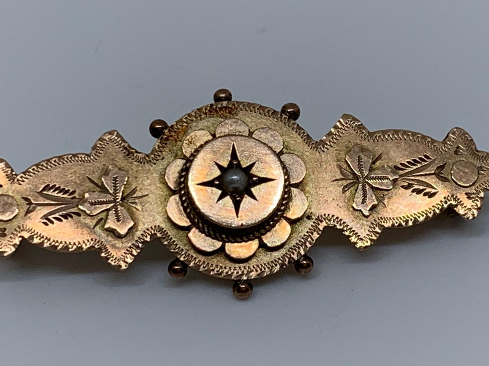 9ct gold brooch - Image 2 of 2