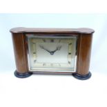 Mahogany Art Deco mantel clock