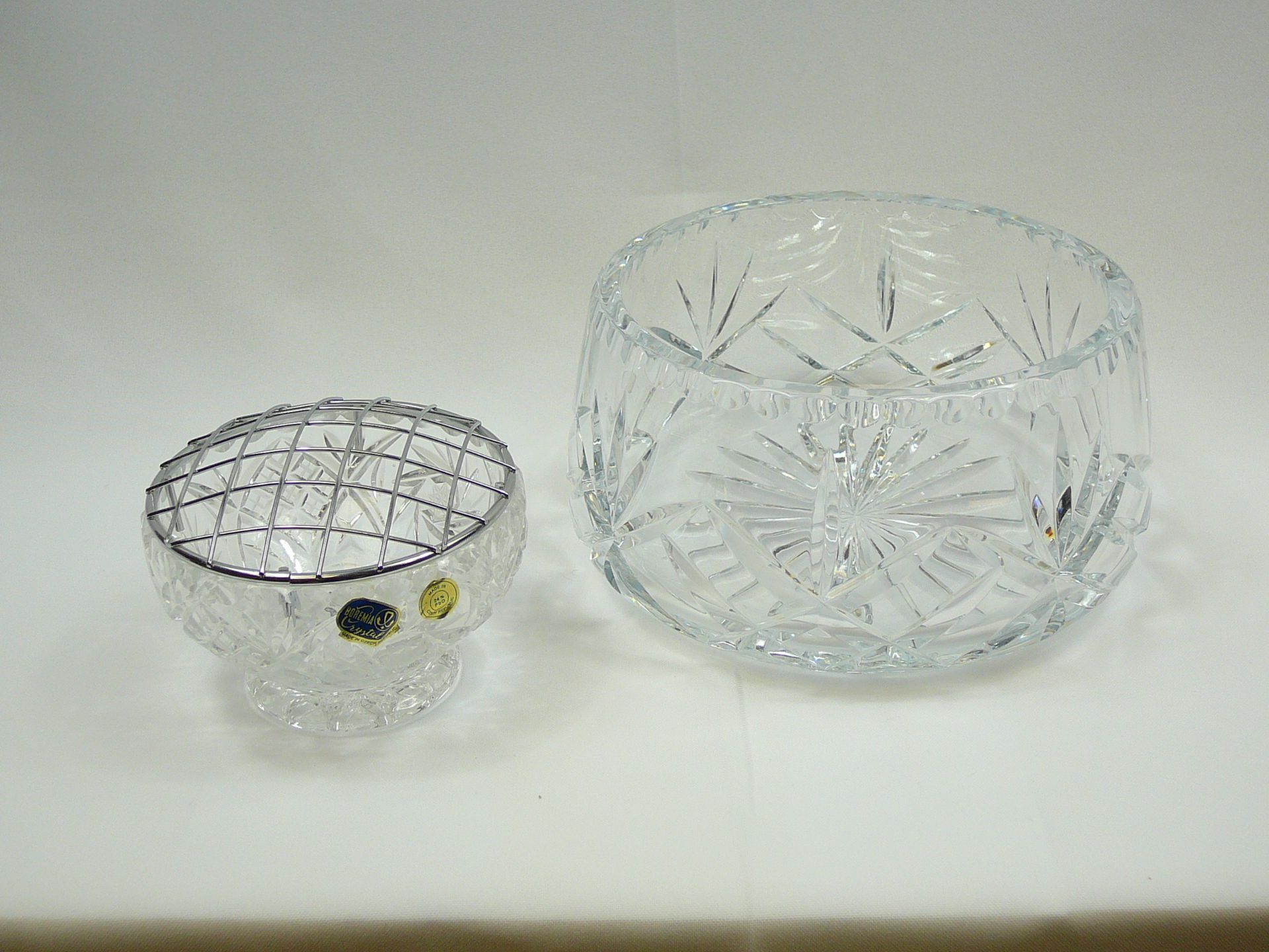 Crystal fruit bowl and miniature rose bowl - Image 2 of 2