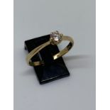 9 carat yellow CZ ring