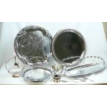 Silver platedware incl Harrods bowl