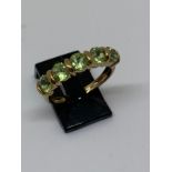 9 carat yellow peridot ring