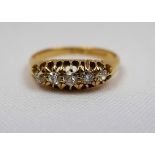 18ct gold and diamond boat ring