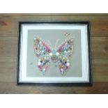 Framed jewelled butterfly artwork