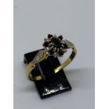 18 carat yellow gold sapphire and diamond ring