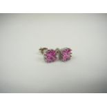 Pink Zircon silver earrings