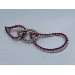 18 carat white gold ruby and diamond pendant