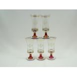 5 vintage sherry glasses