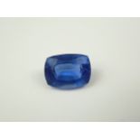 Unmounted cushion natural blue sapphire. 8.62ct