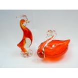 Pair of vintage Murano glass ornaments