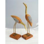Pair modernist bird ornaments