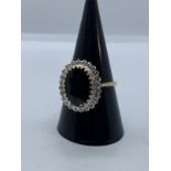 9ct gold sapphire and diamond ring