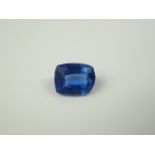 Unmounted cushion natural blue sapphire. 5.02ct