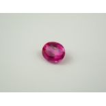 Unmounted oval natural pink sapphire. 7.27ct