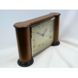 Mahogany Art Deco mantel clock