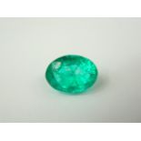 Unmounted oval natural emerald. 7.45ct