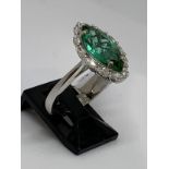 18ct gold tourmaline and diamond ring