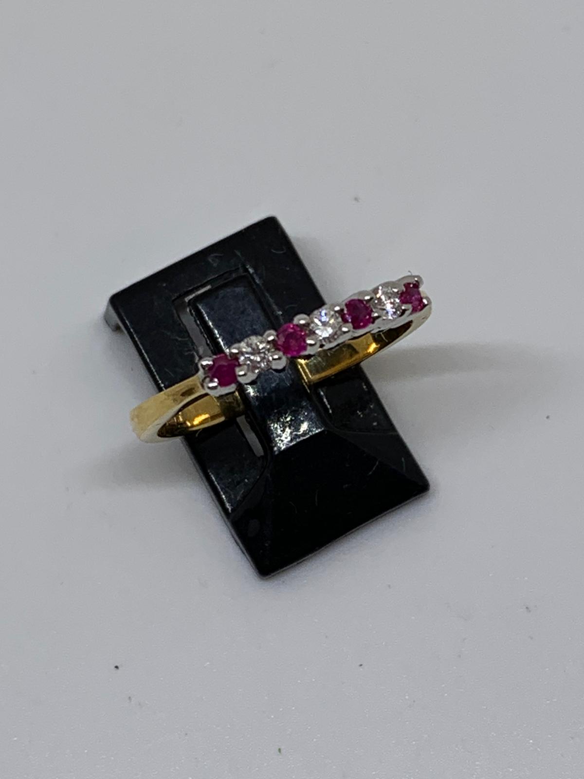 18ct gold ruby and diamond ring - Image 3 of 3
