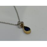 18ct gold sapphire and diamond pendant