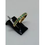 18ct gold emerald and diamond ring