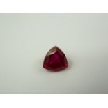 Unmounted trillion natural ruby. 7.70ct