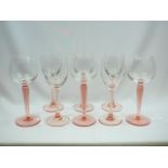 8 vintage wine glasses