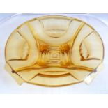 Large amber glass dish