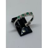 18ct gold emerald and diamond ring