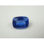 Unmounted cushion natural blue sapphire. 10.57ct