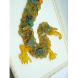 Vintage framed relief dragon