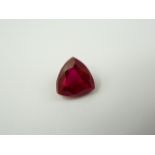 Unmounted trillion natural ruby. 7.50ct