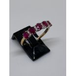 9ct gold ruby and diamond ring