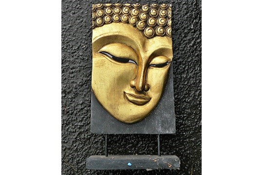 Buddha gilded standing plaque - Image 2 of 2