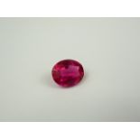 Unmounted oval natural pink sapphire. 9.05ct