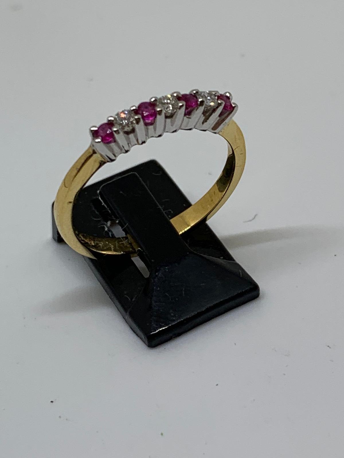 18ct gold ruby and diamond ring - Image 2 of 3