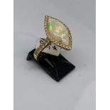 18ct gold opal and diamond ring