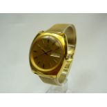 Gents vintage Bulova Accutron wristwatch on gold bracelet