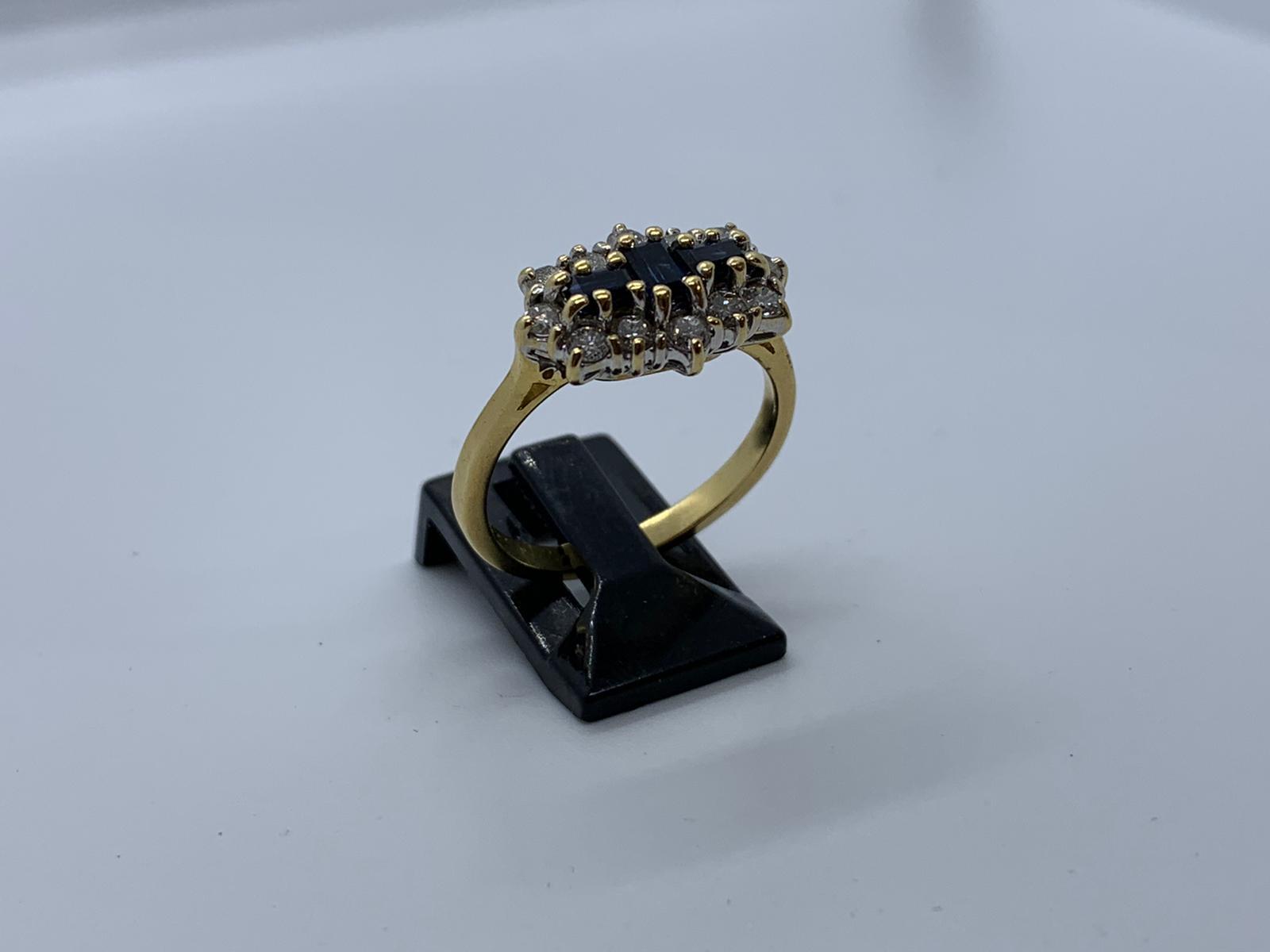 18ct gold sapphire & diamond ring - Image 6 of 6